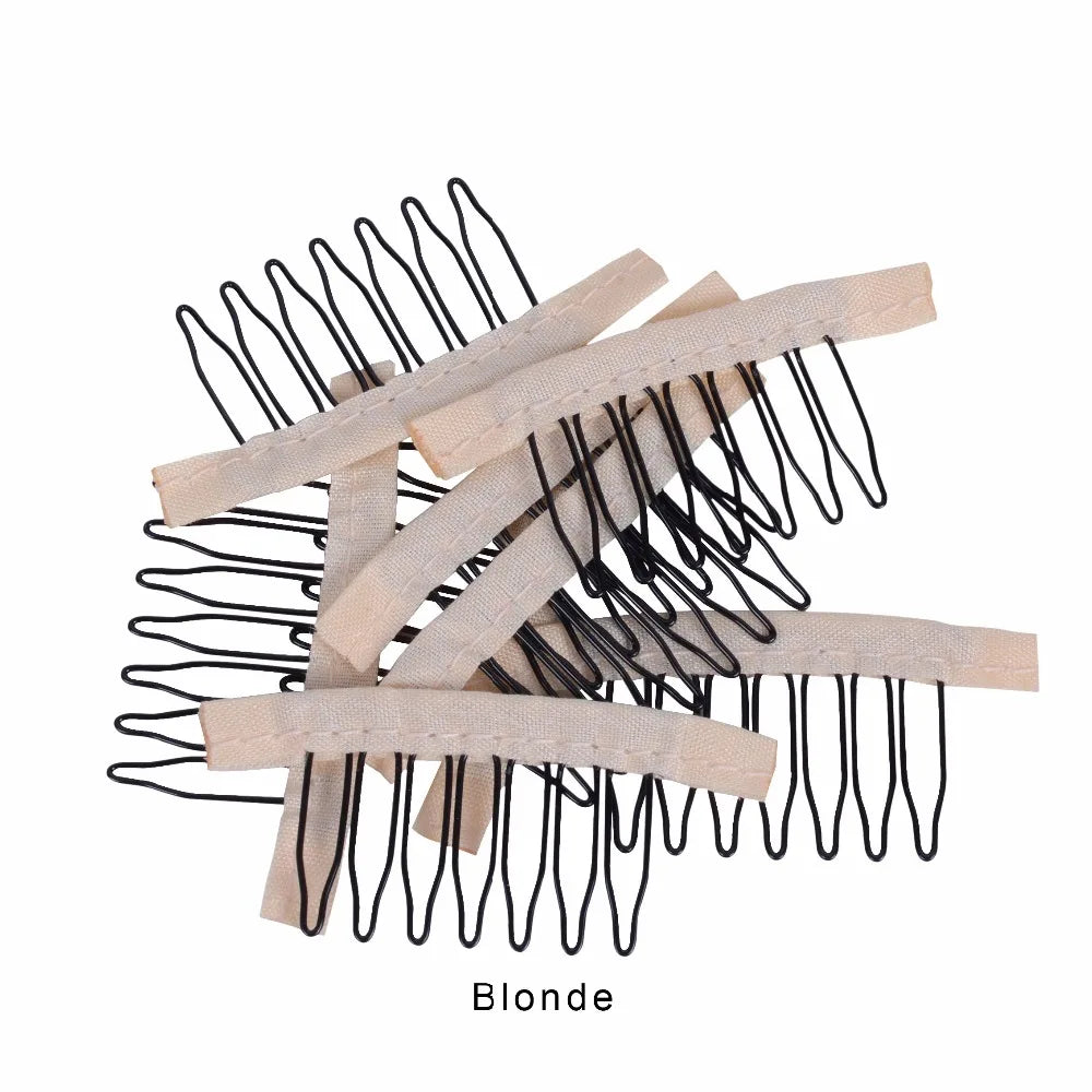 5 Colors Lace Wig Clips - Steel Tooth Polyester Wig Combs (10pcs)