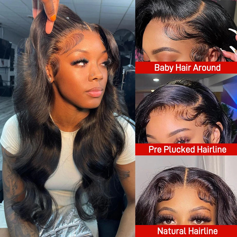 Luxury Body Wave Lace Front Wig - 8-30Inch Pre-Plucked HD Lace