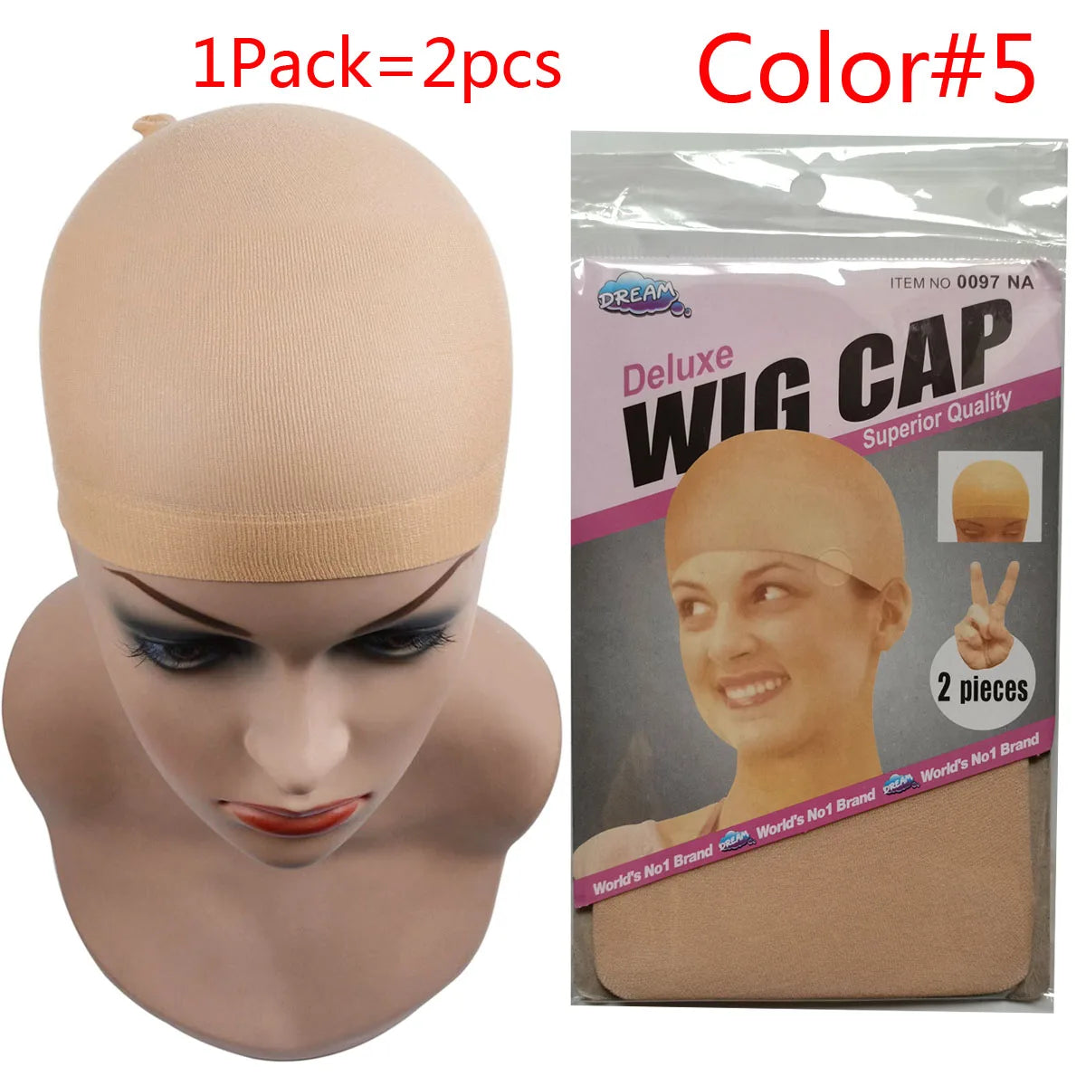 2Pcs Stretch Mesh Hair Cap for Weaving -5 color-  Wig Caps, Free Size