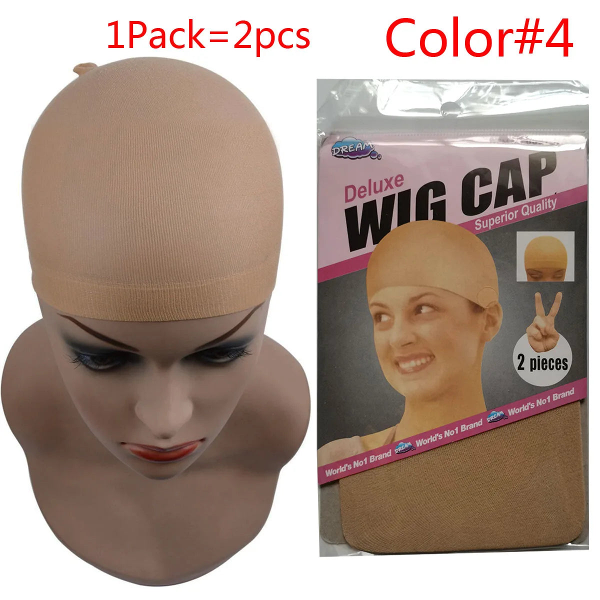 2Pcs Stretch Mesh Hair Cap for Weaving -5 color-  Wig Caps, Free Size